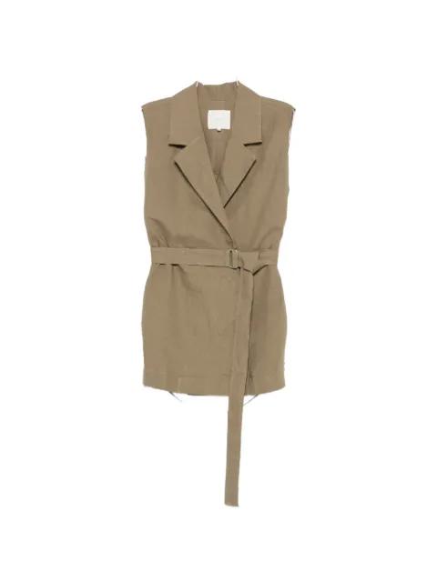 belted sleeveless jacket by XACUS