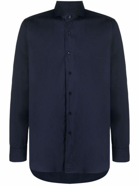curved-hem buttoned-up shirt by XACUS