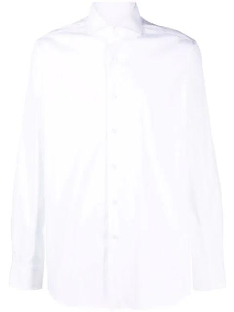 curved-hem buttoned-up shirt by XACUS