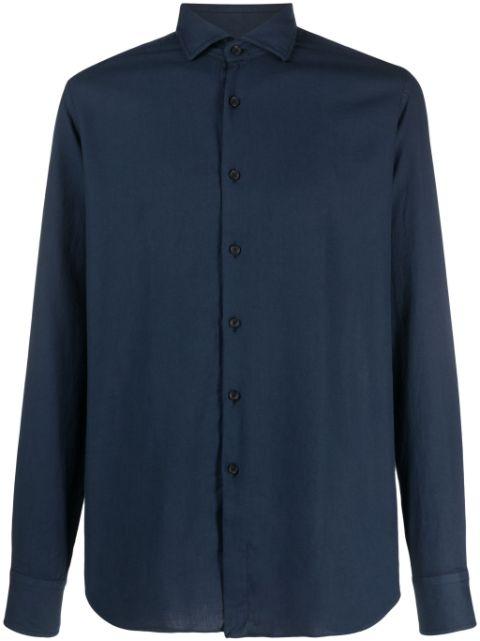 cutaway-collar cotton shirt by XACUS