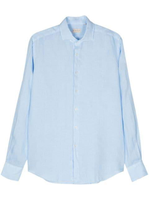 cutaway-collar linen shirt by XACUS