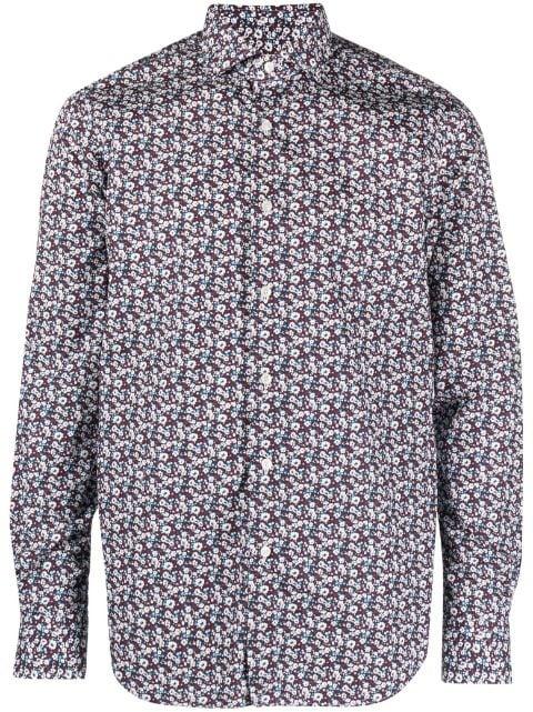 floral-print cotton shirt by XACUS