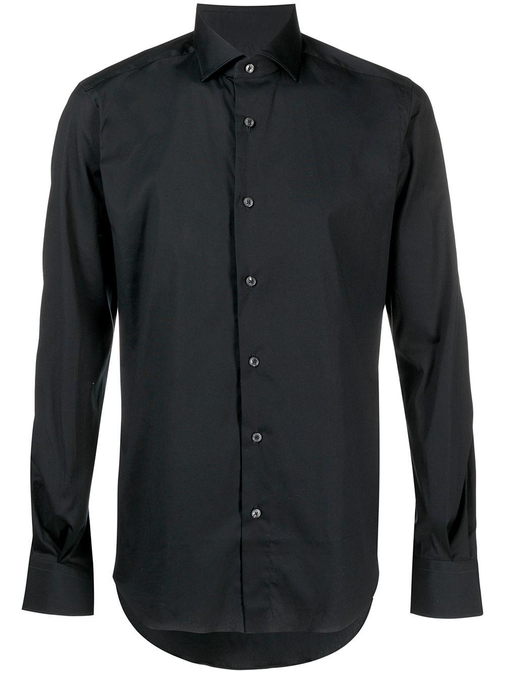 pointed collar slim-fit shirt by XACUS