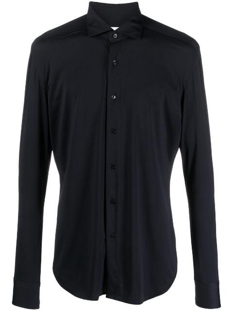 spread-collar long-sleeve shirt by XACUS