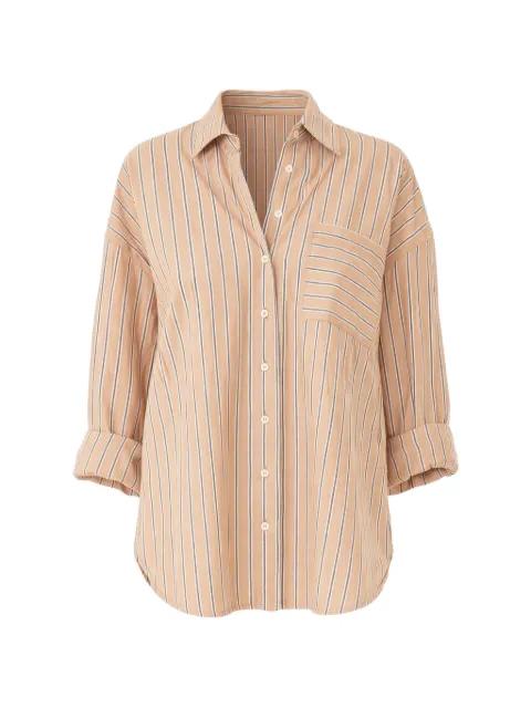 striped chest-pocket shirt by XIRENA
