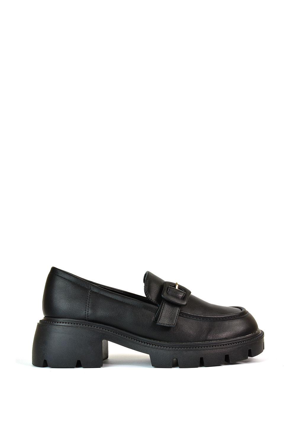 'Adelaide' Chunky Platform Block Heel Loafers by XY LONDON