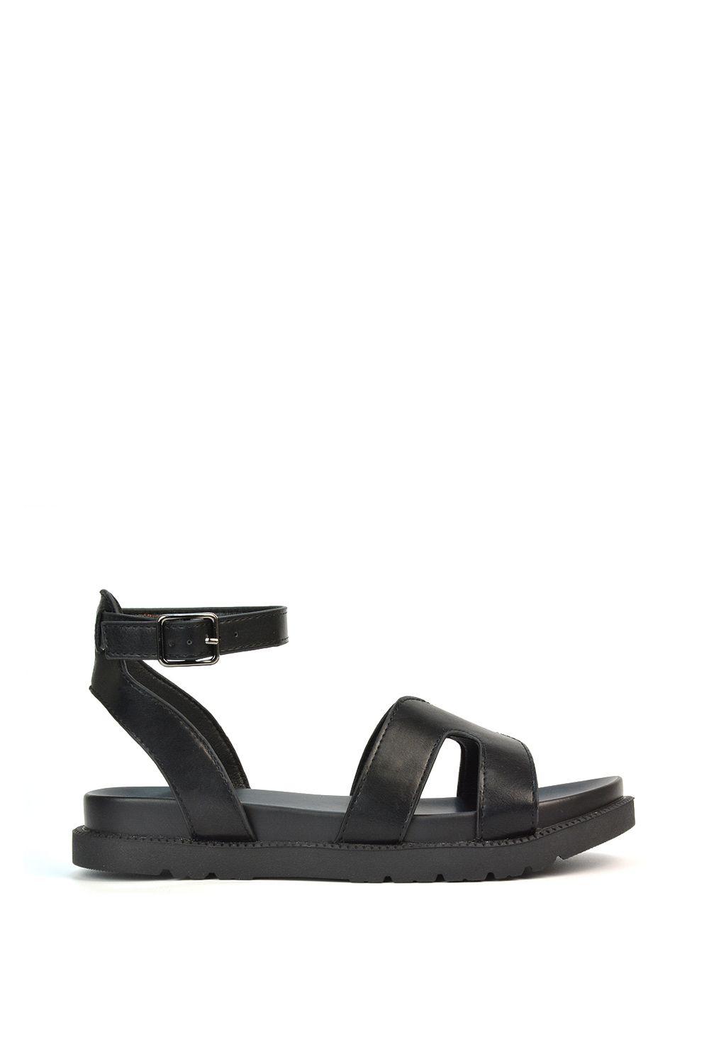 'Angie' Flat Strappy Flexible Flatform Open Toe Sandals by XY LONDON 'Angie' Flat Strappy Flexible Flatform Open Toe Sandals by XY LONDON
