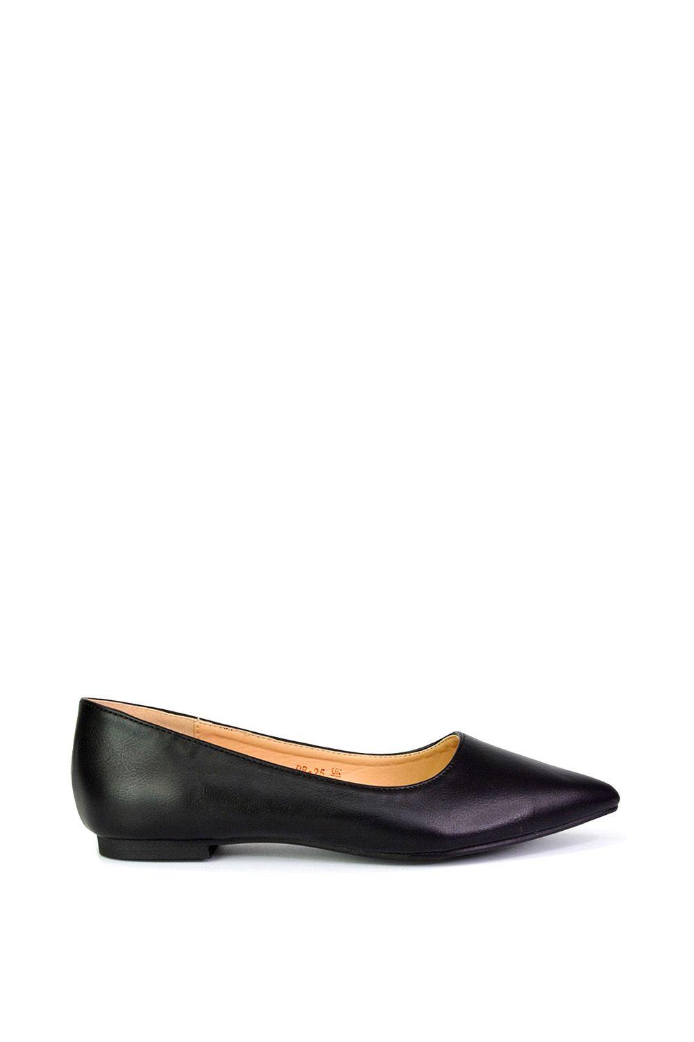 'Bubbles' Pointed Toe Slip on Flat Ballerina Pump Shoes by XY LONDON