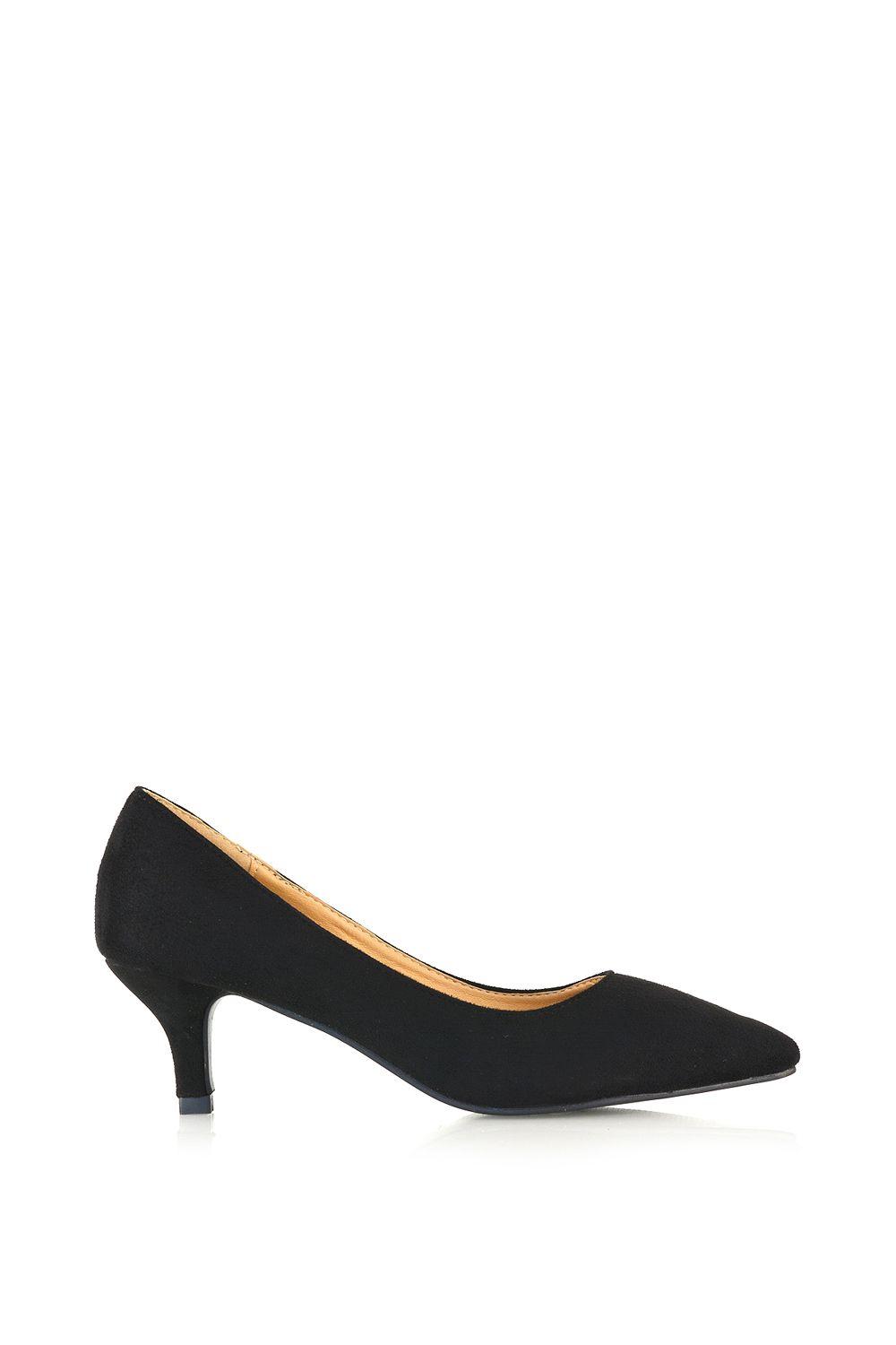 'Cali' Pointed Toe Low Stiletto Kitten High Heel Court Shoes by XY LONDON