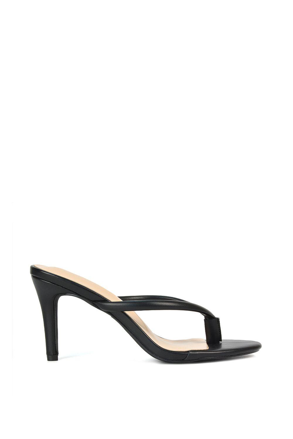 'Celina' Stiletto High Heel Mules With Thong Strap by XY LONDON