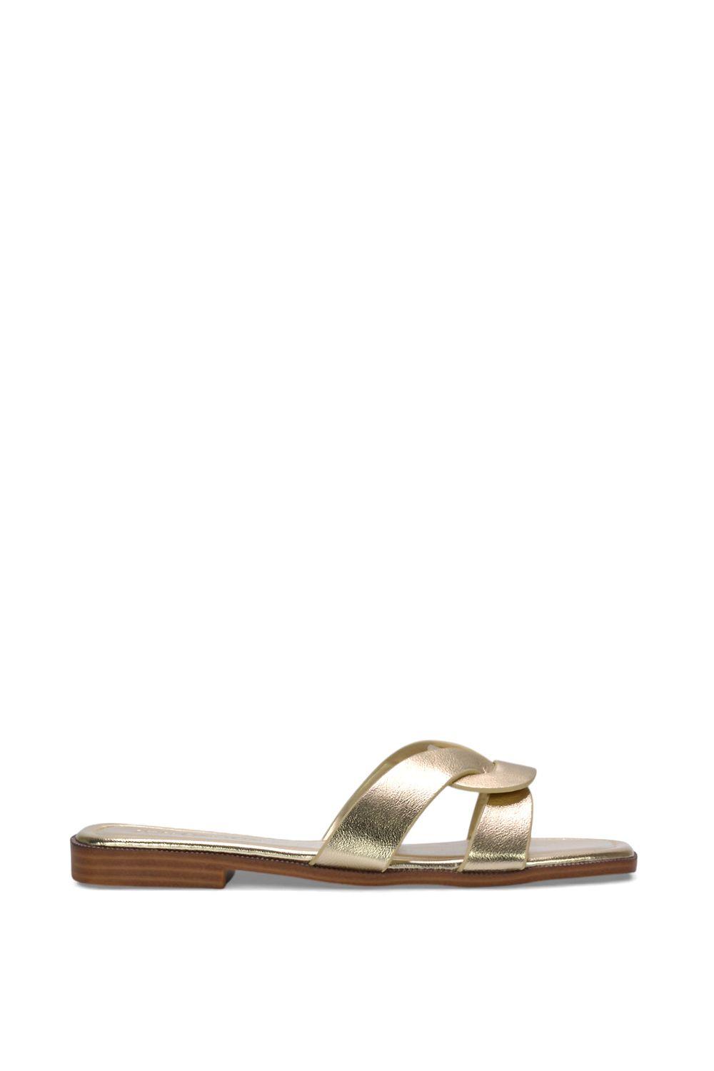 'Charley' Slip On Sandal Sliders With Square Toe by XY LONDON