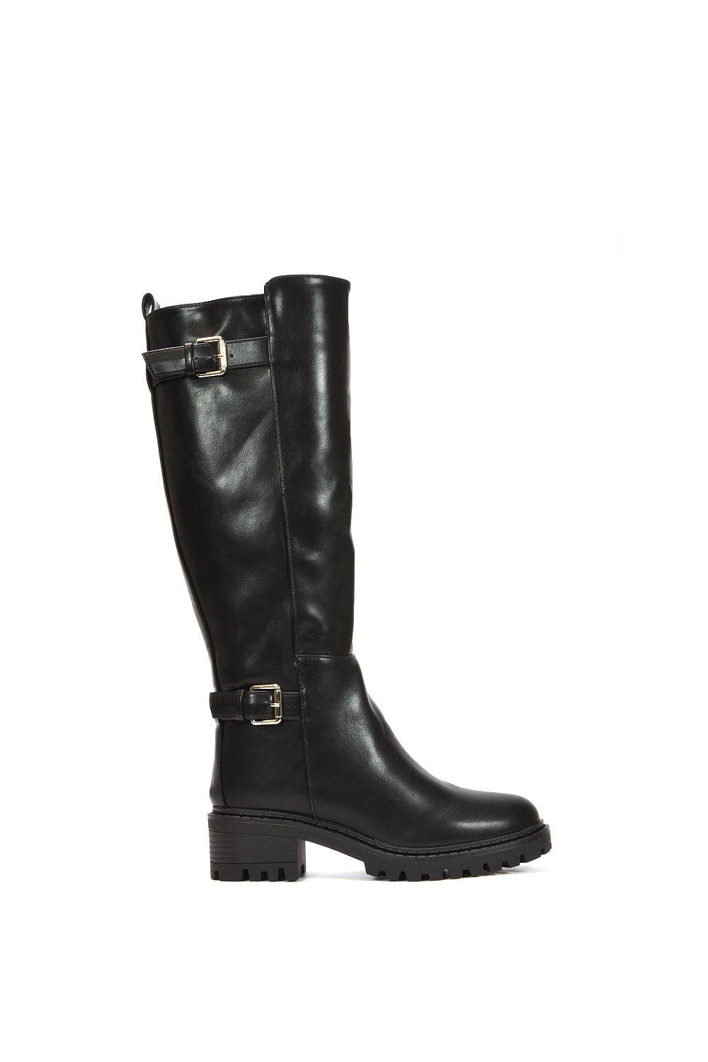 'Diana' Chunky Low Heel Knee High Biker Boots by XY LONDON 'Diana' Chunky Low Heel Knee High Biker Boots by XY LONDON