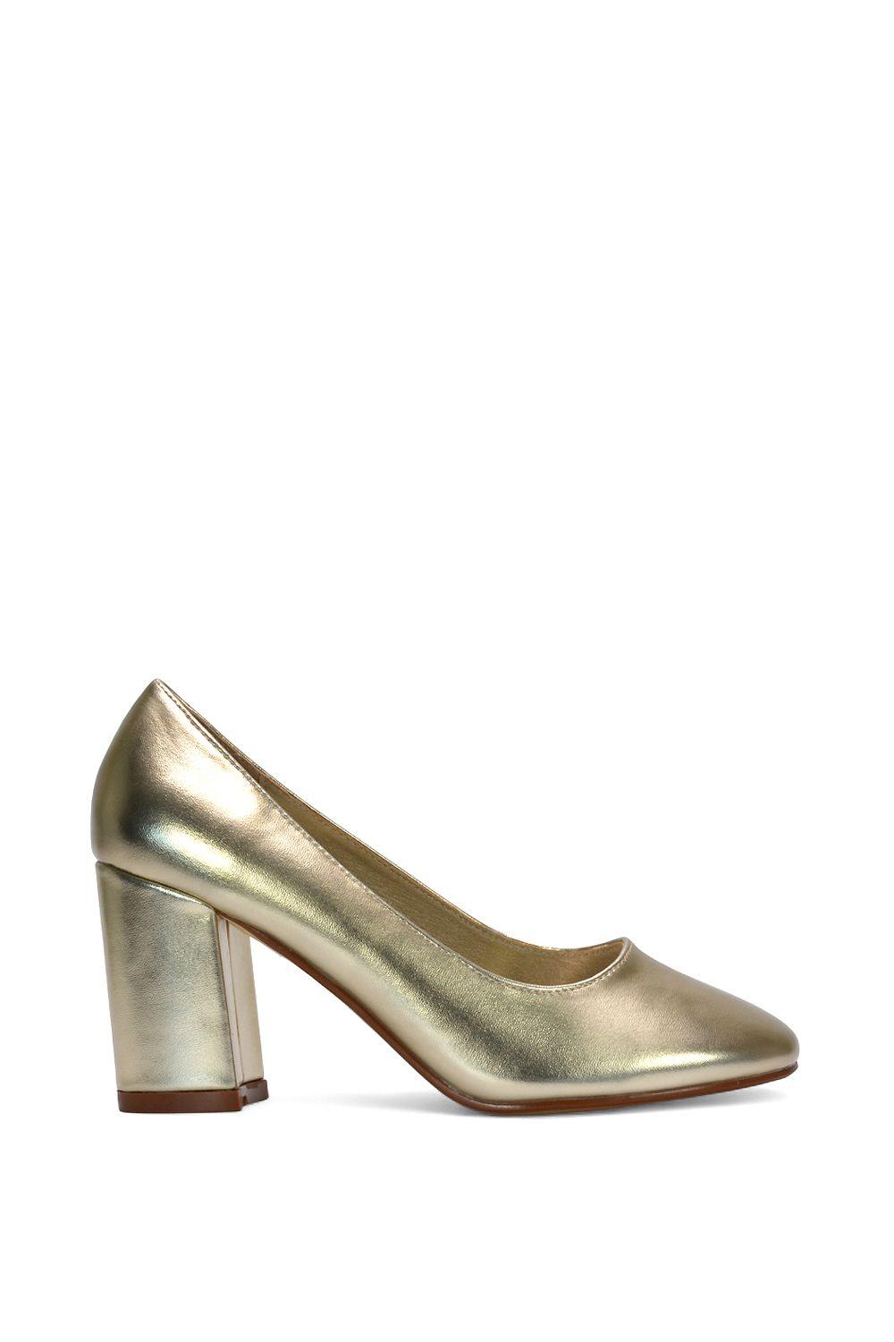 'Esme' Round Toe Mid Block Heel Court Shoe Heels by XY LONDON