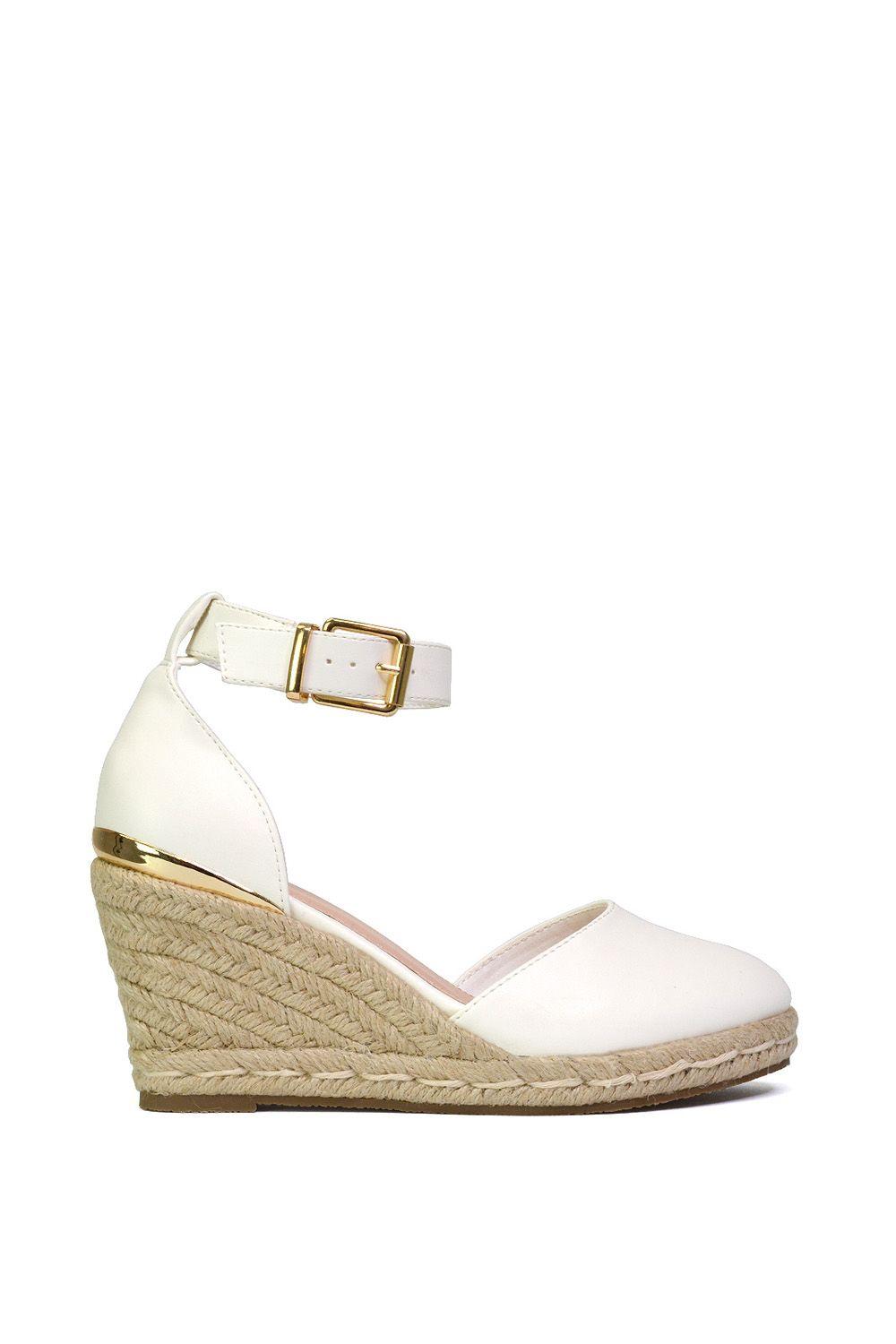 'Forest' Closed Toe Espadrille Wedge Heel Sandals by XY LONDON
