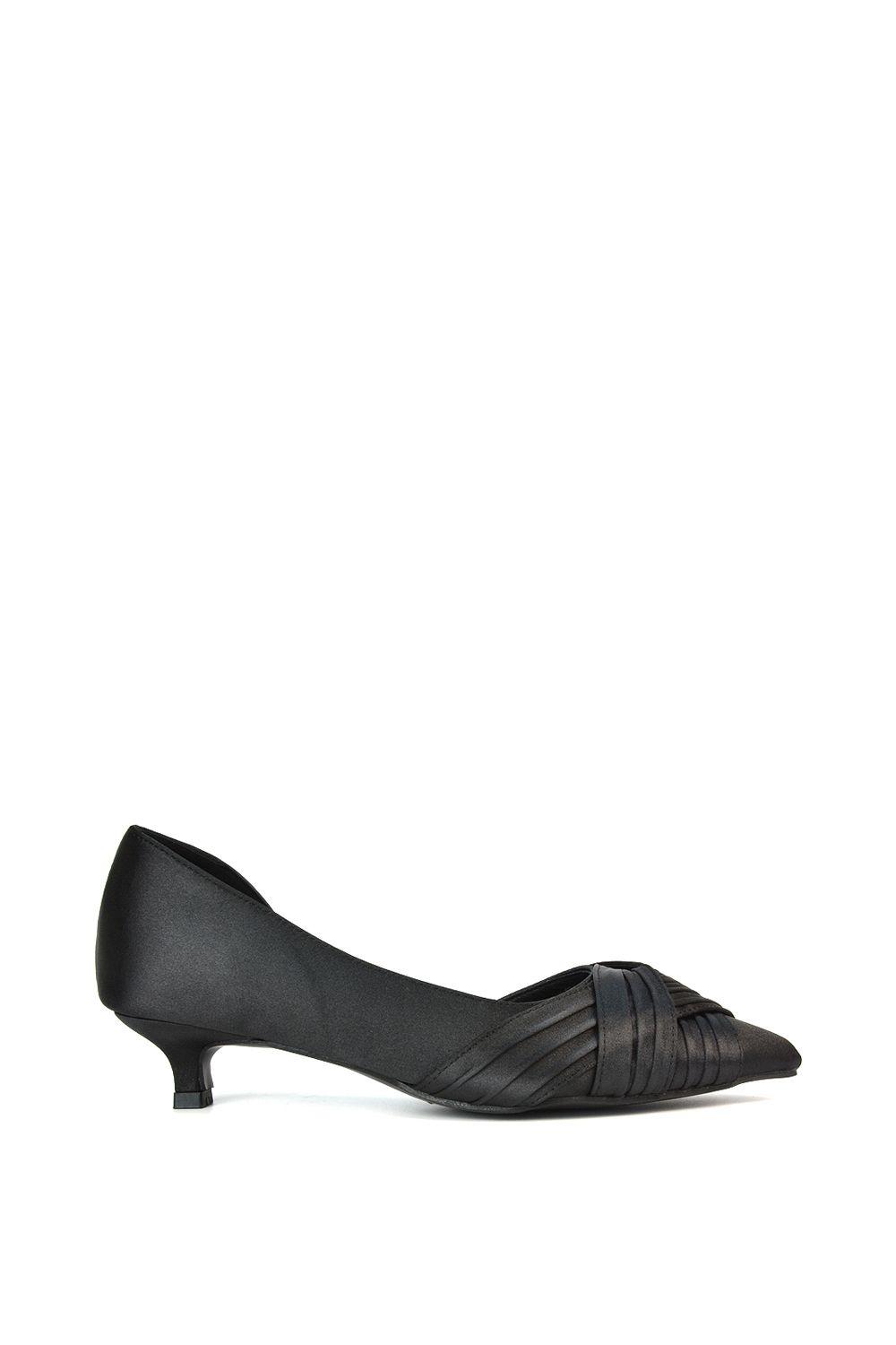 'Freya' Pointed Toe Kitten Low Heel Classic Bridal Shoe Pumps by XY LONDON