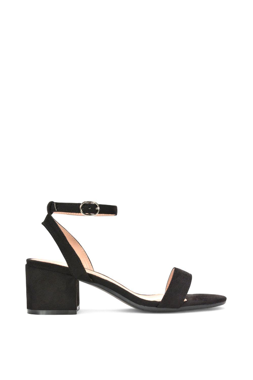 'Gemma' Low Block Heel Open Toe Strappy Sandal Shoes by XY LONDON