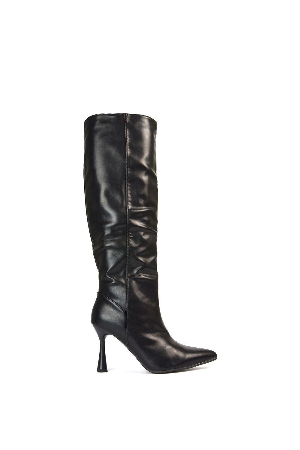 'Isabel' Stiletto High Heel Pointed Toe Knee High Boots by XY LONDON