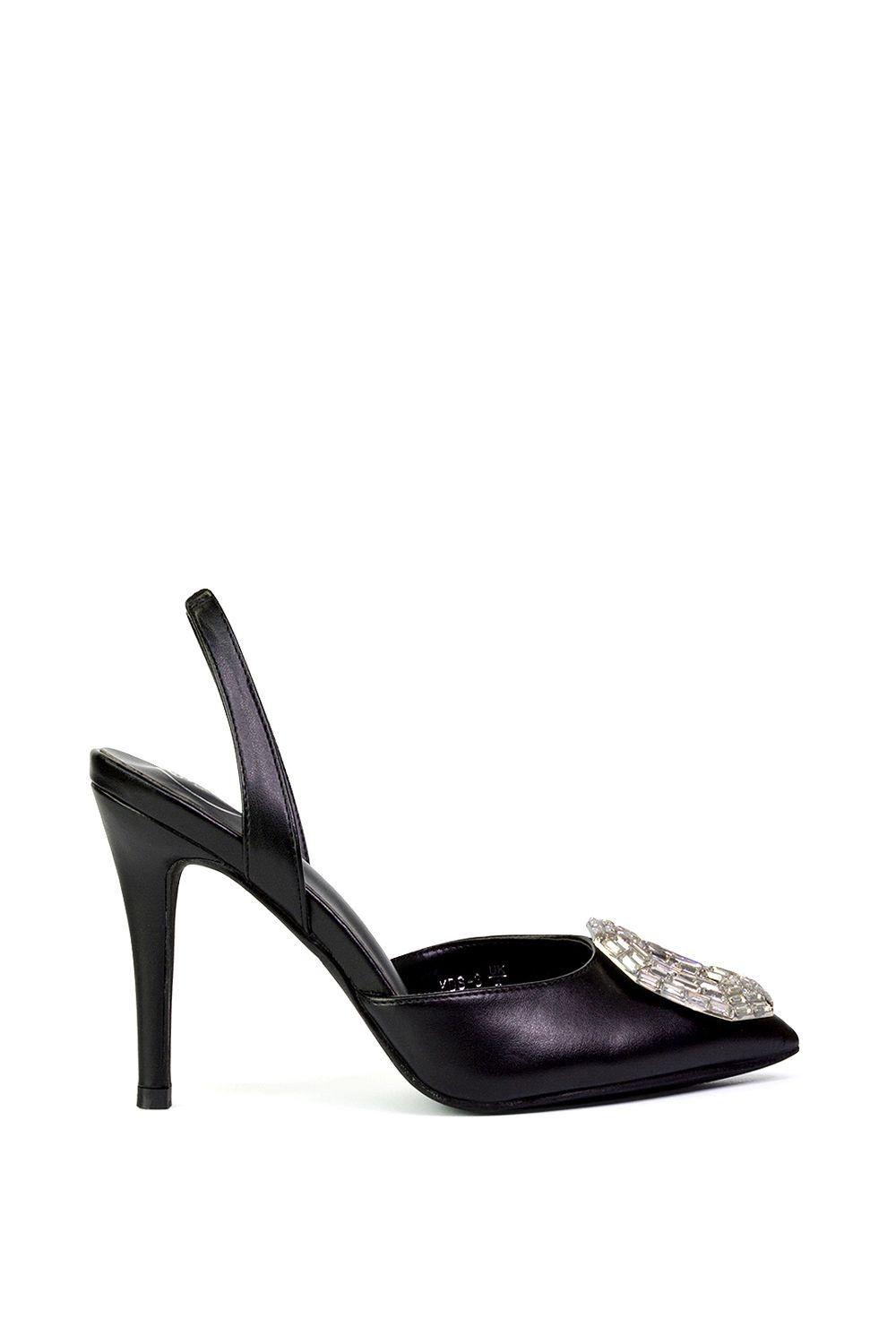 'Issy' SlingBack Strappy Pointed Toe Stiletto High Heel Court Shoes by XY LONDON