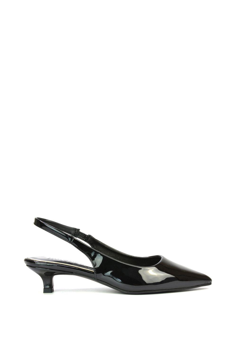 'Jenny'  Pointed Toe Low Kitten Heel Slingback Pumps by XY LONDON