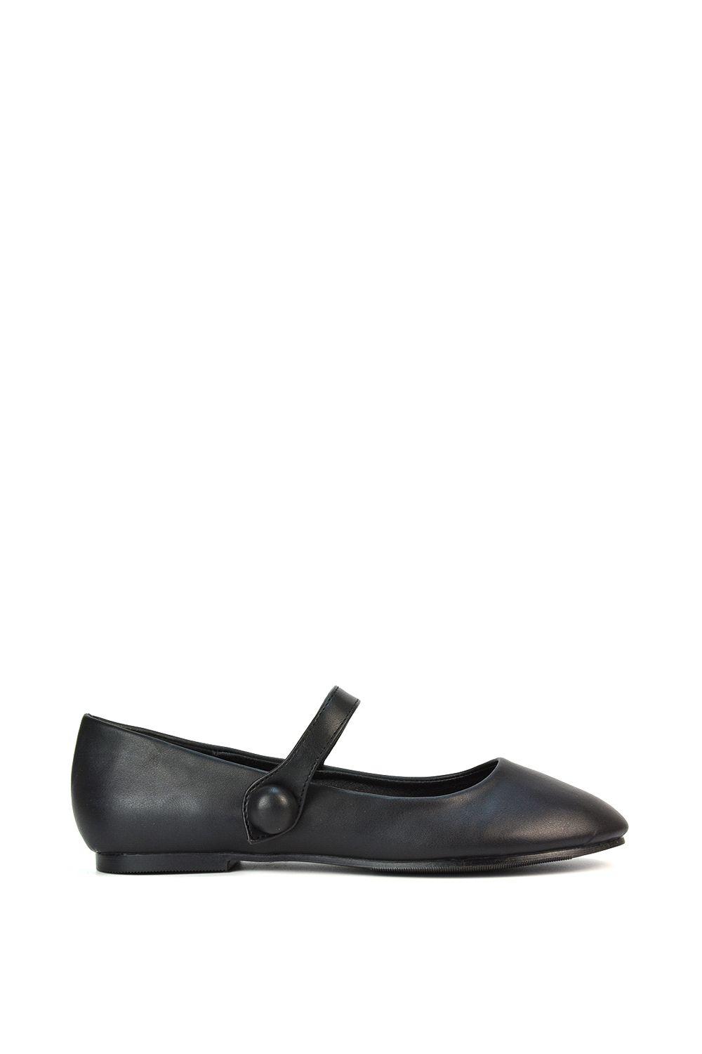 'Joanna' Flat Closed Toe Mary Jane Ballet Dolly Shoes Pumps by XY LONDON