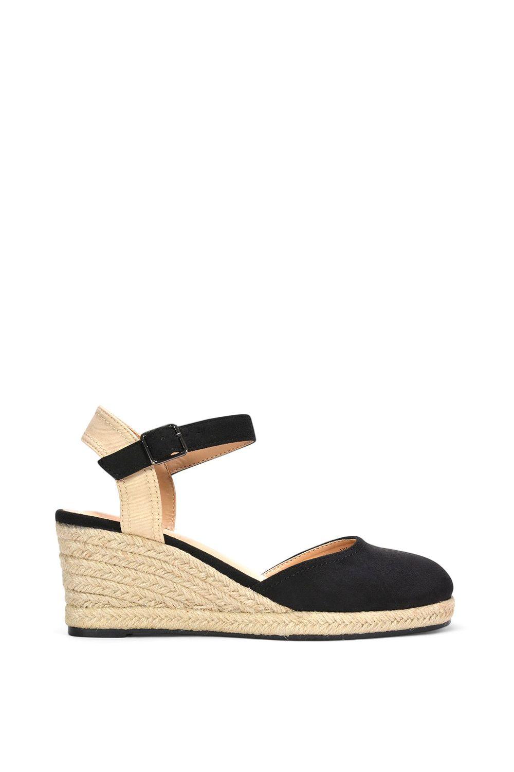 'Joey' Closed Toe Ankle Strap Espadrille Wedge Platform Shoes by XY LONDON 'Joey' Closed Toe Ankle Strap Espadrille Wedge Platform Shoes by XY LONDON