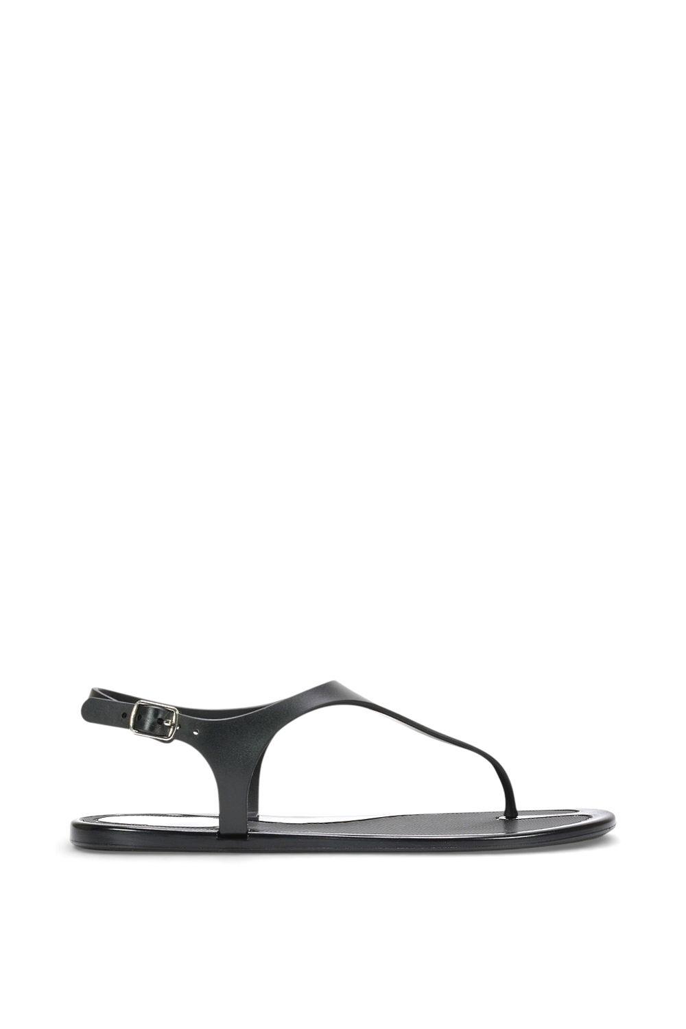 'Kaylee' Jelly T-Bar Strappy Flat Jelly Sandals With Toe Post by XY LONDON