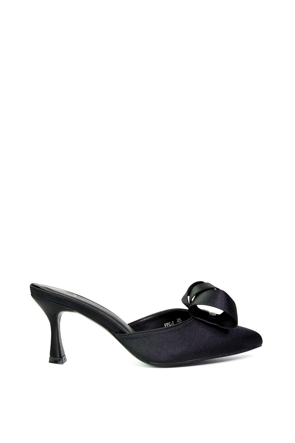 'Keri' Pointed Mid Stiletto Heel Court Shoe Mules by XY LONDON