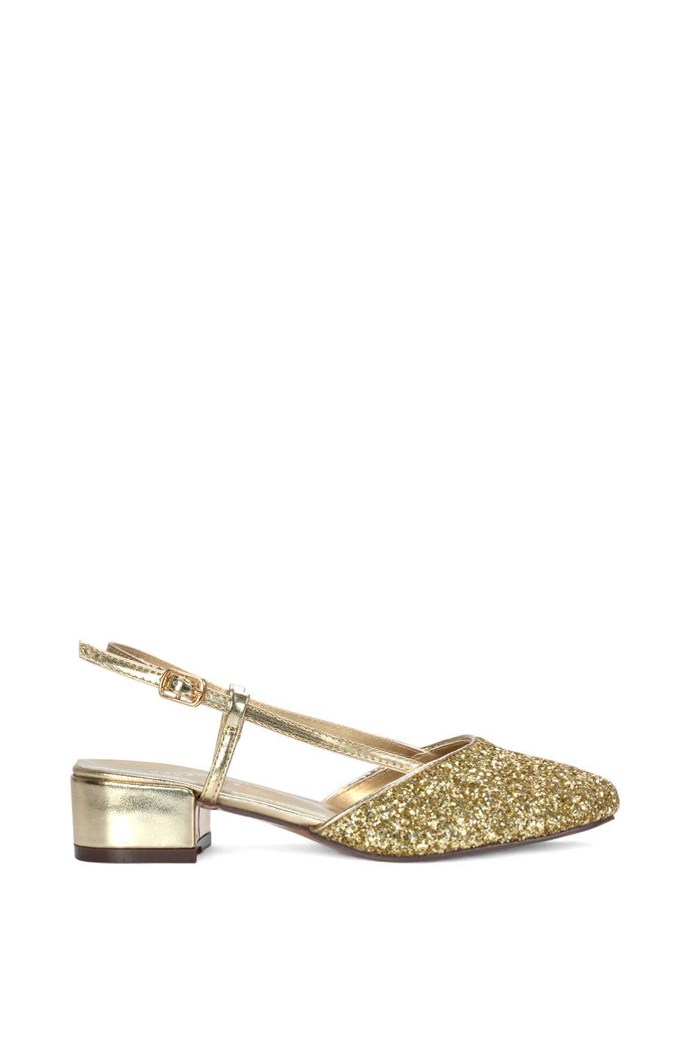 'Kira' Slingback Court Shoes With Low Block Heel by XY LONDON
