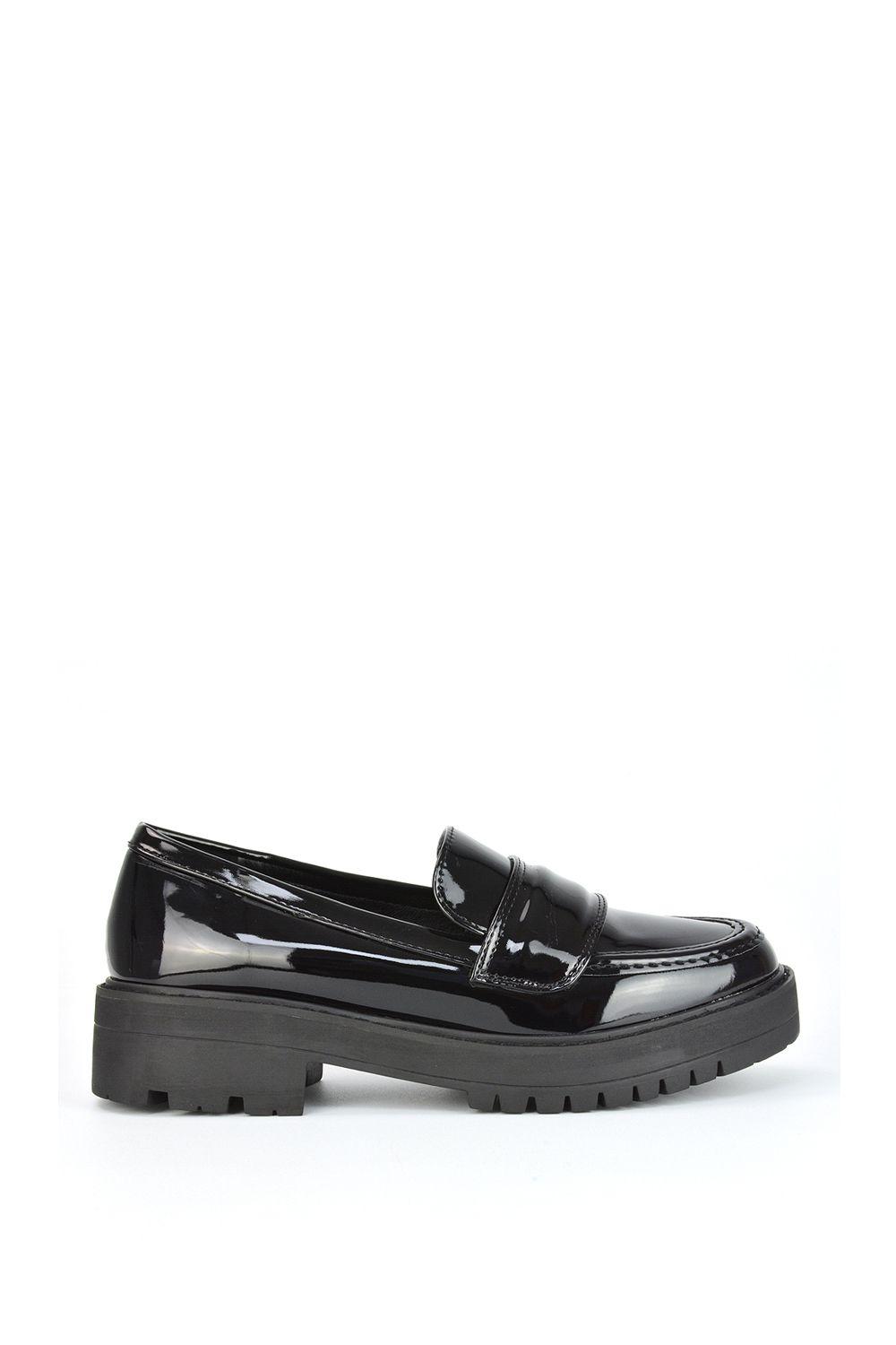 'Kourtney' Chunky Sole Slip on Flat Loafers by XY LONDON