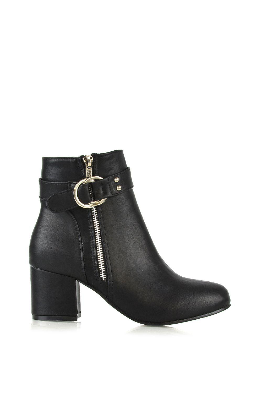 'Lakesha' Mid Block Heel Ankle Boots by XY LONDON