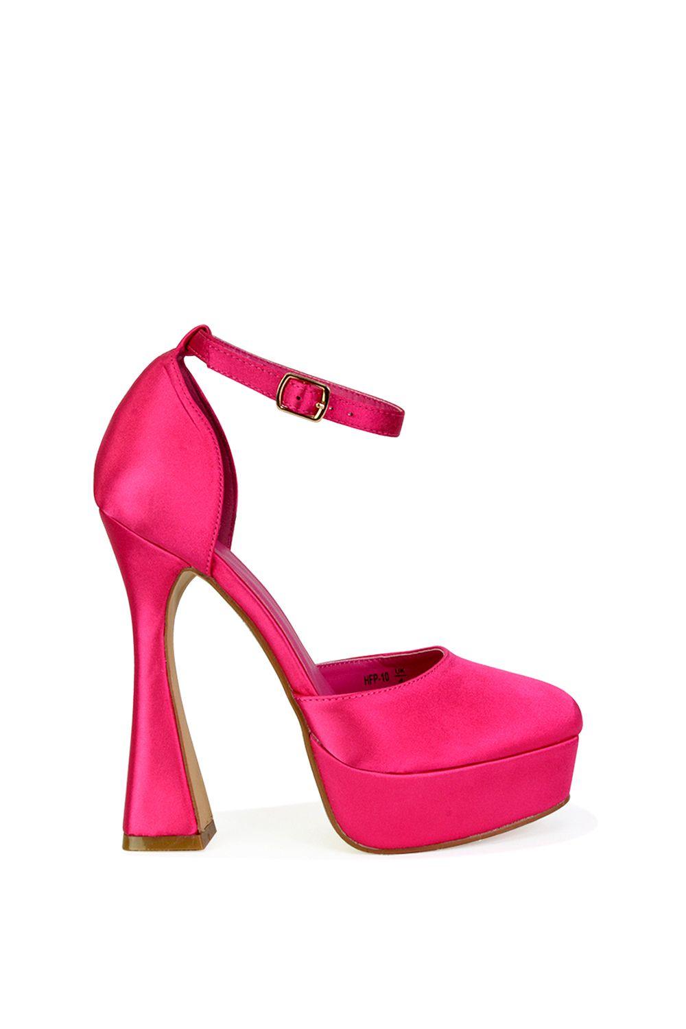 'Leonardo' Satin Court High Heels Platform Wedding Shoes by XY LONDON