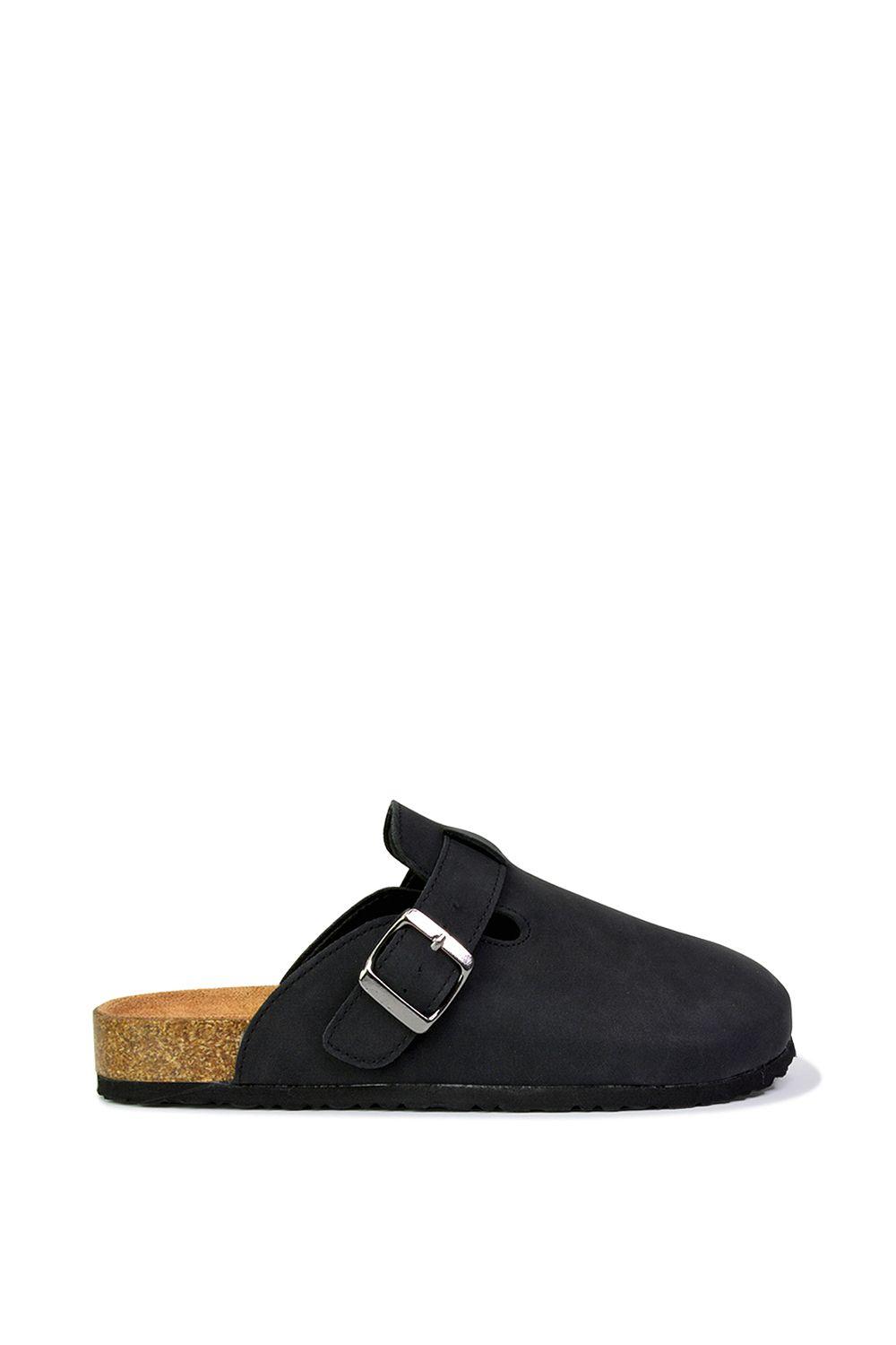 'Lucy' Slip On Flat Cork Slider Mules by XY LONDON