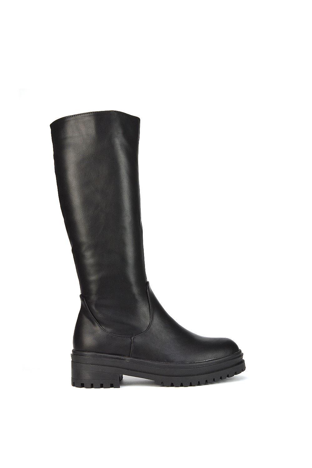 'Maura' Chunky Sole Mid Calf Boots by XY LONDON