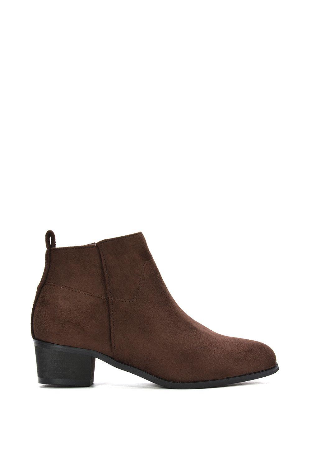 'Melodie' Zip Up Cowboy Ankle Boots With Low Block Heel by XY LONDON