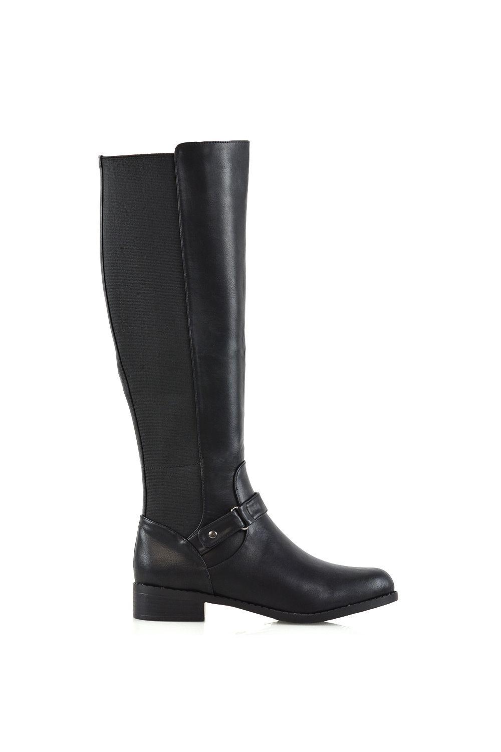 'Mikayla' Elasticated Knee High Boots by XY LONDON