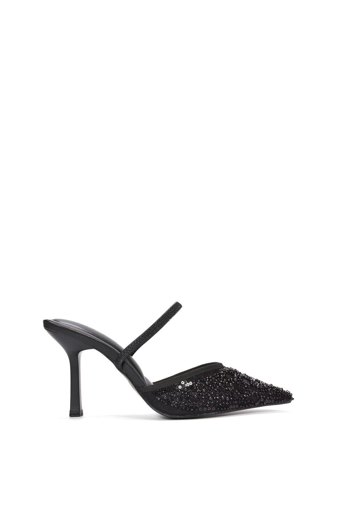 'Noah' Slingback Stiletto High Heel Rhinestone Embellished Court Shoes by XY LONDON