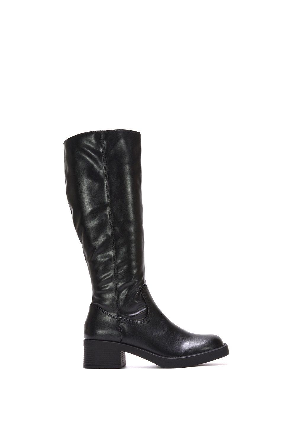 'Nyx' Knee High Equestrian Style Biker Riding Boots by XY LONDON