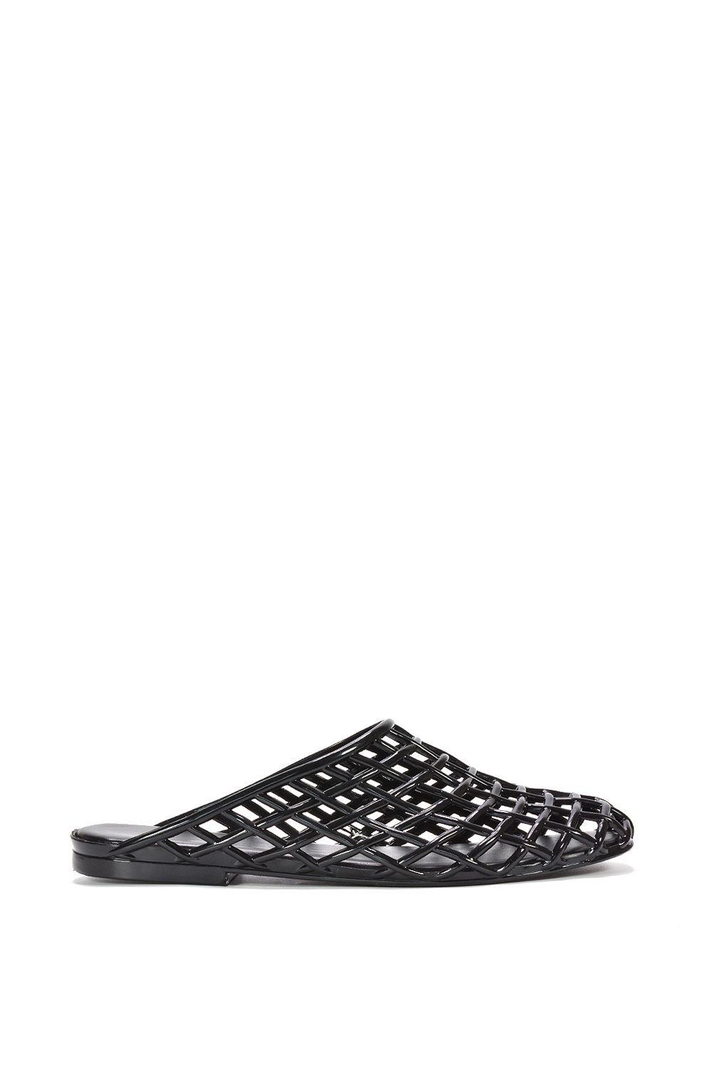 'Opera' Slip On Cage Jelly Mule Flat Summer Sandals by XY LONDON