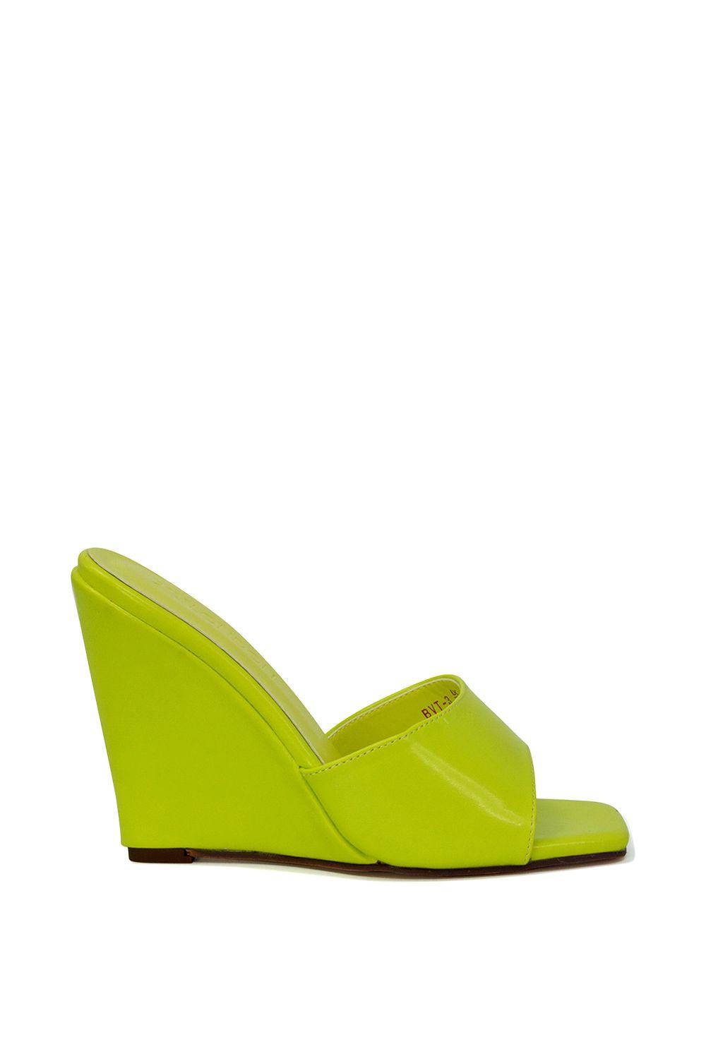 'Otis' Slip On Wedge High Heeled Mule Sandals by XY LONDON