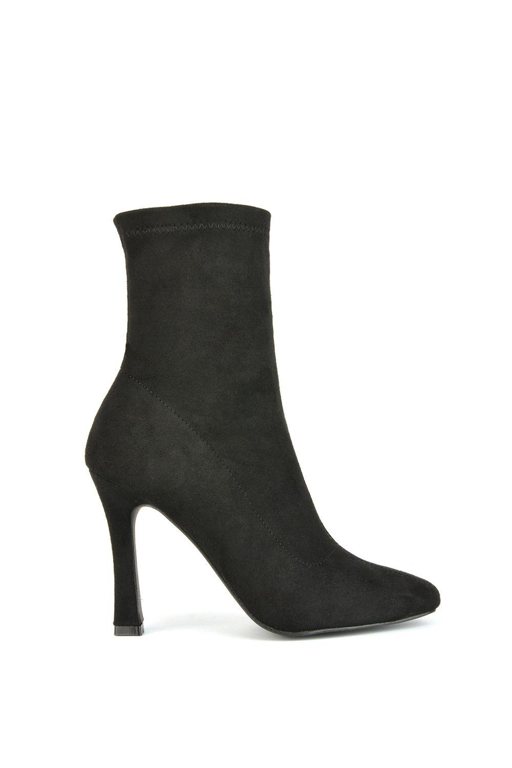 'Paula' Ankle Boots Stretch Sock Zip Stiletto Heels by XY LONDON