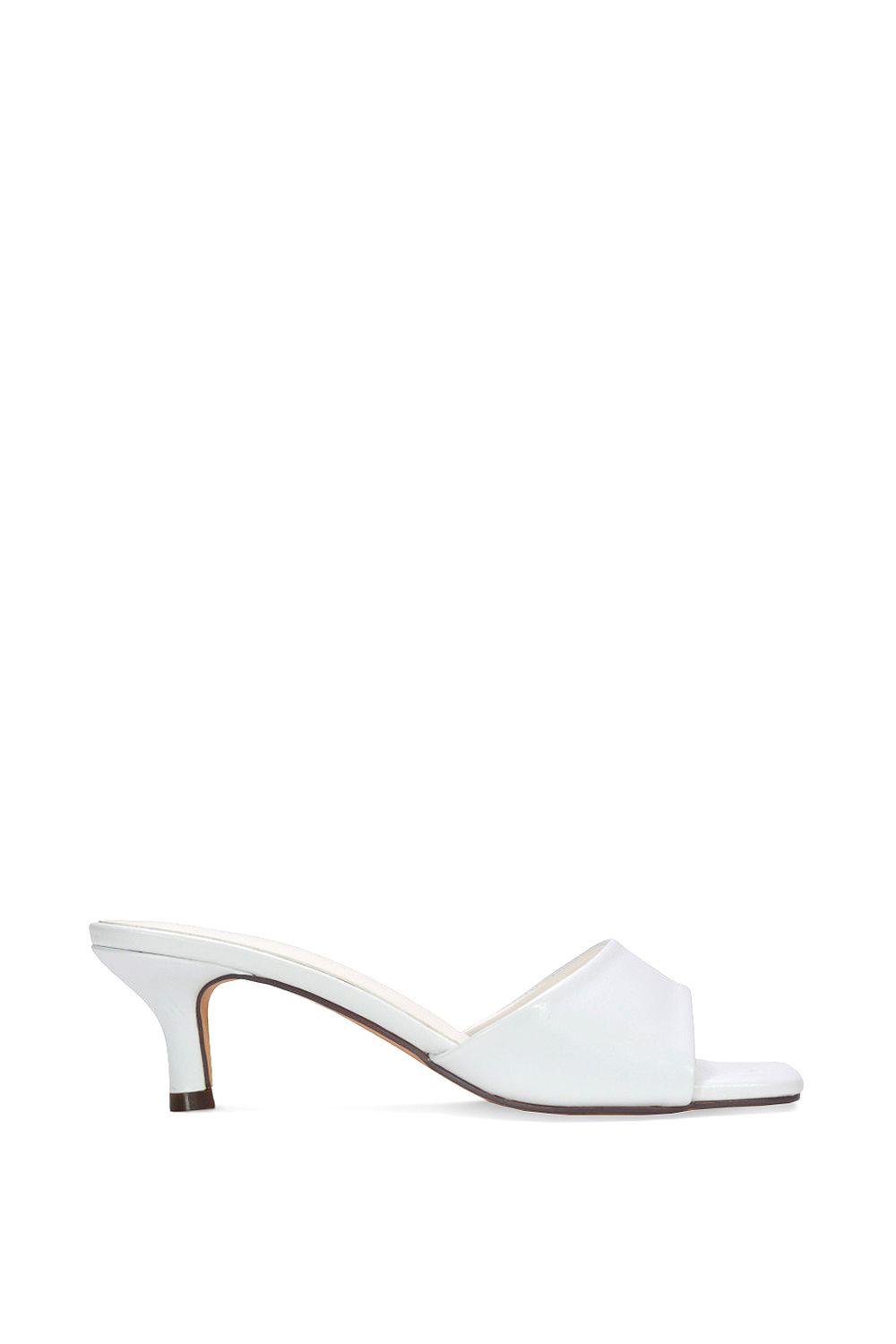 'Pearl' Square Toe Stiletto Kitten Heel Mule Sandals by XY LONDON