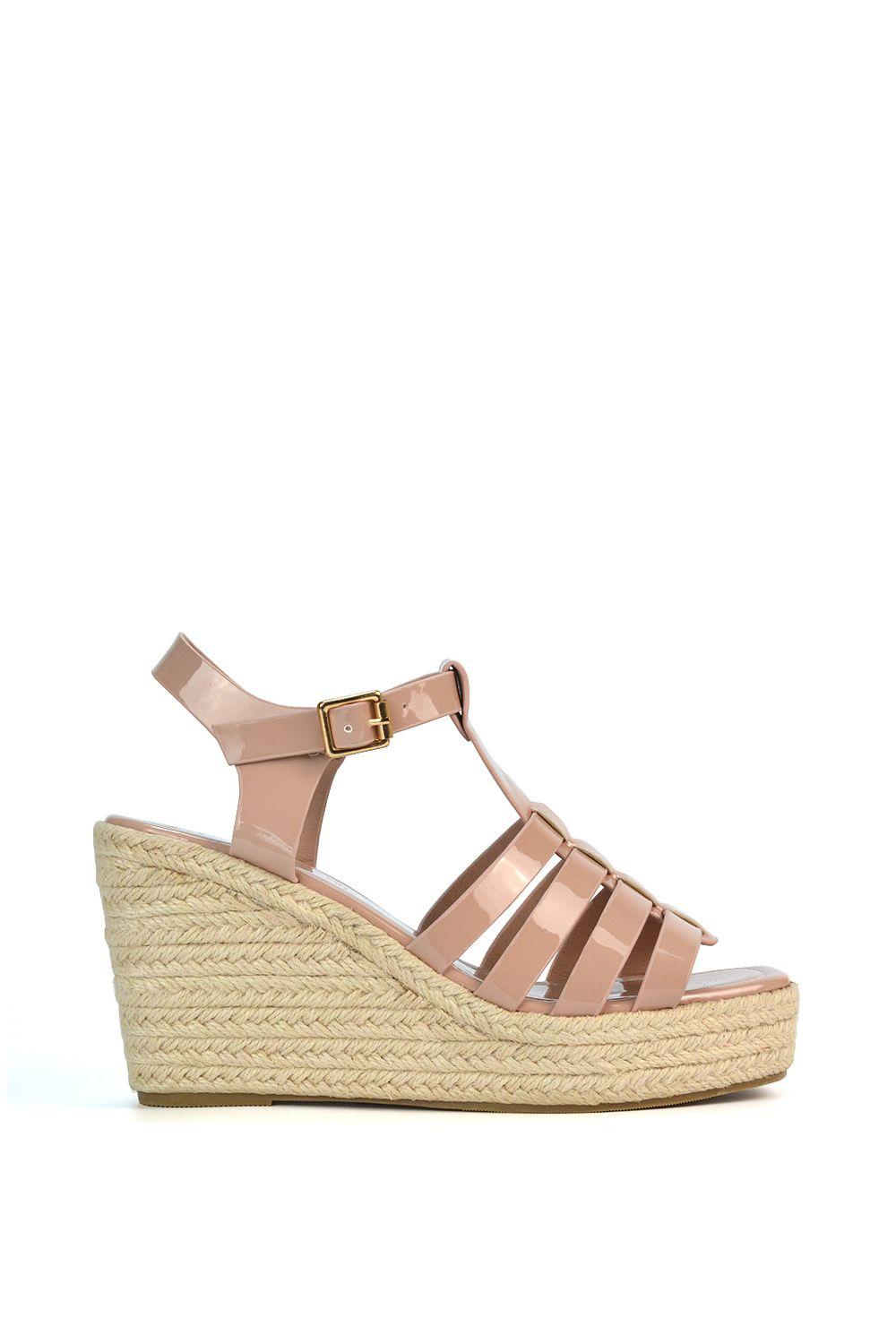'Remi' Wedge Heel Platform Espadrille Square Toe Sandals by XY LONDON 'Remi' Wedge Heel Platform Espadrille Square Toe Sandals by XY LONDON