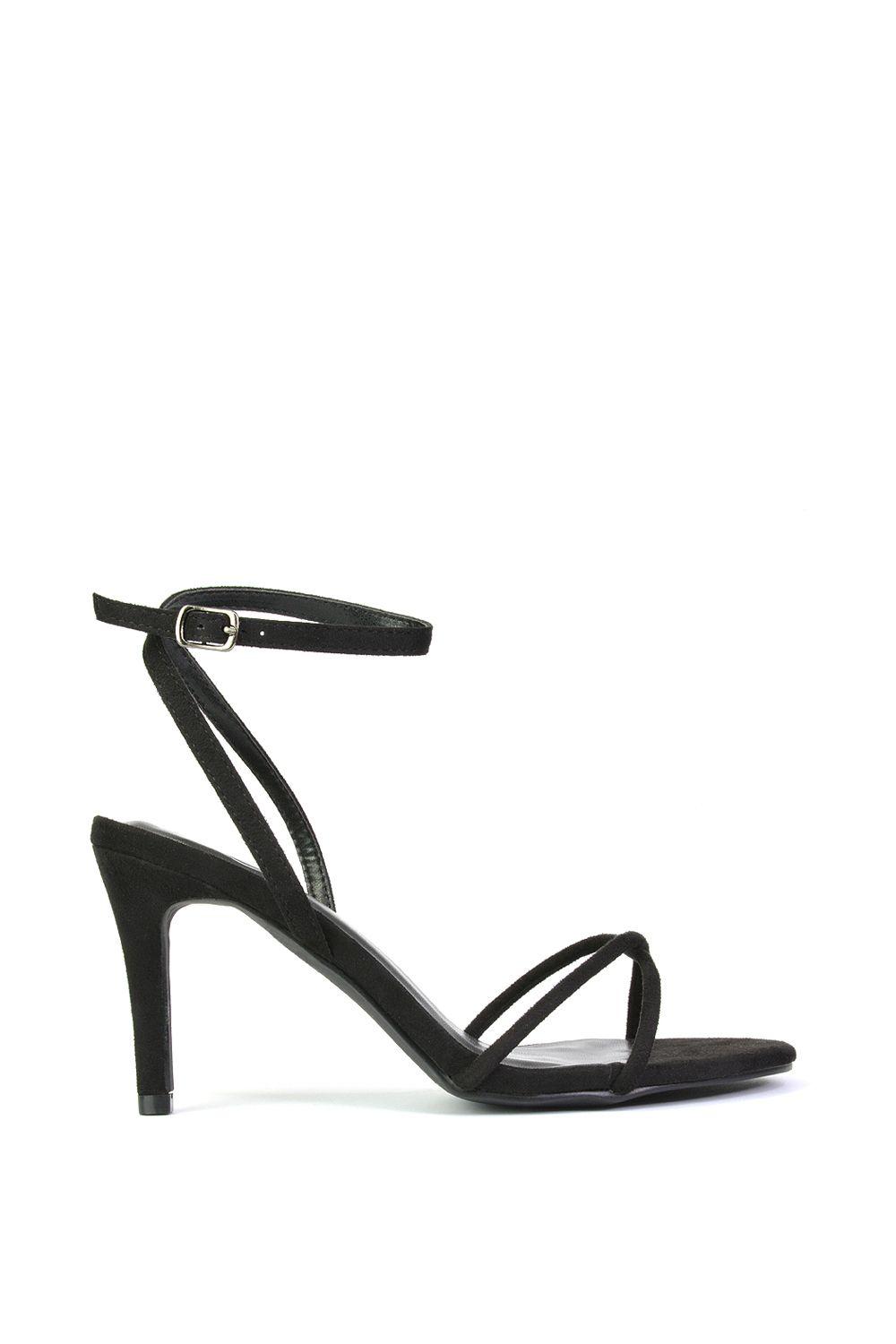 'Ridge' Strappy Round Toe Mid High Heel Stiletto Sandals by XY LONDON