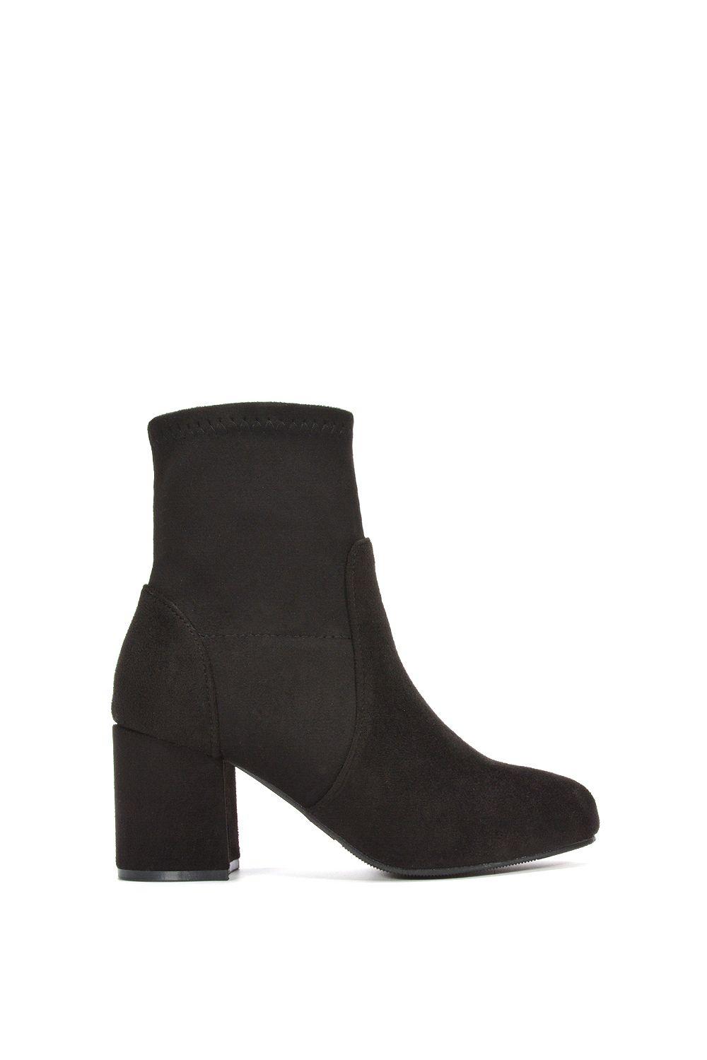 'Rogue' Mid Block Heeled Ankle Booties by XY LONDON