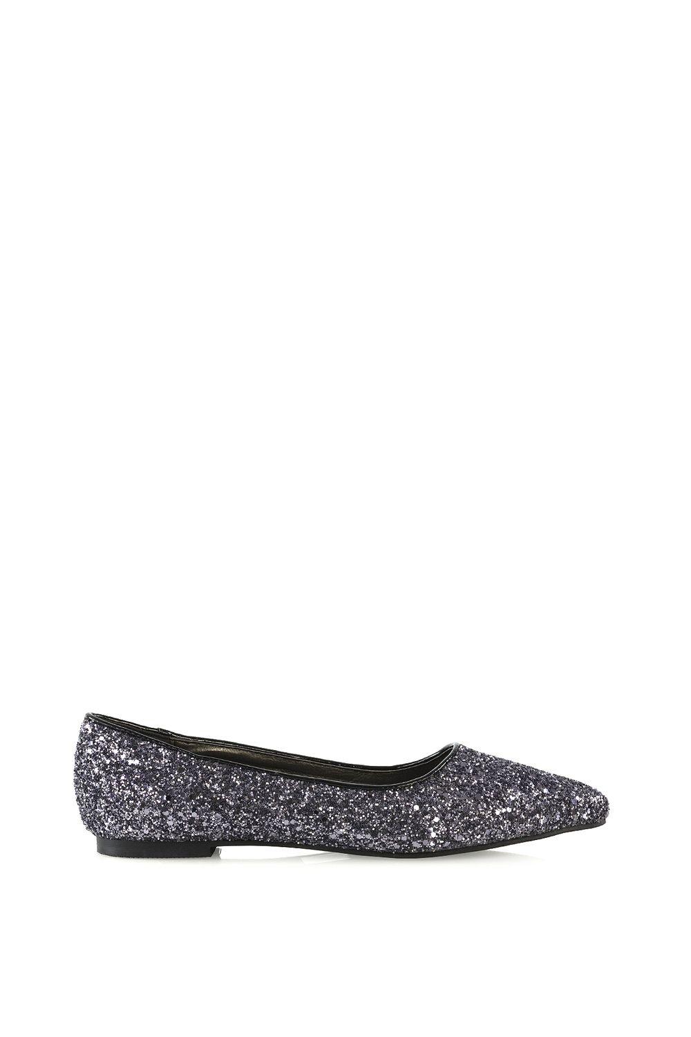 'Rosalie' Statement Pointed Toe Flat Bridal Ballerina Pump Shoes by XY LONDON