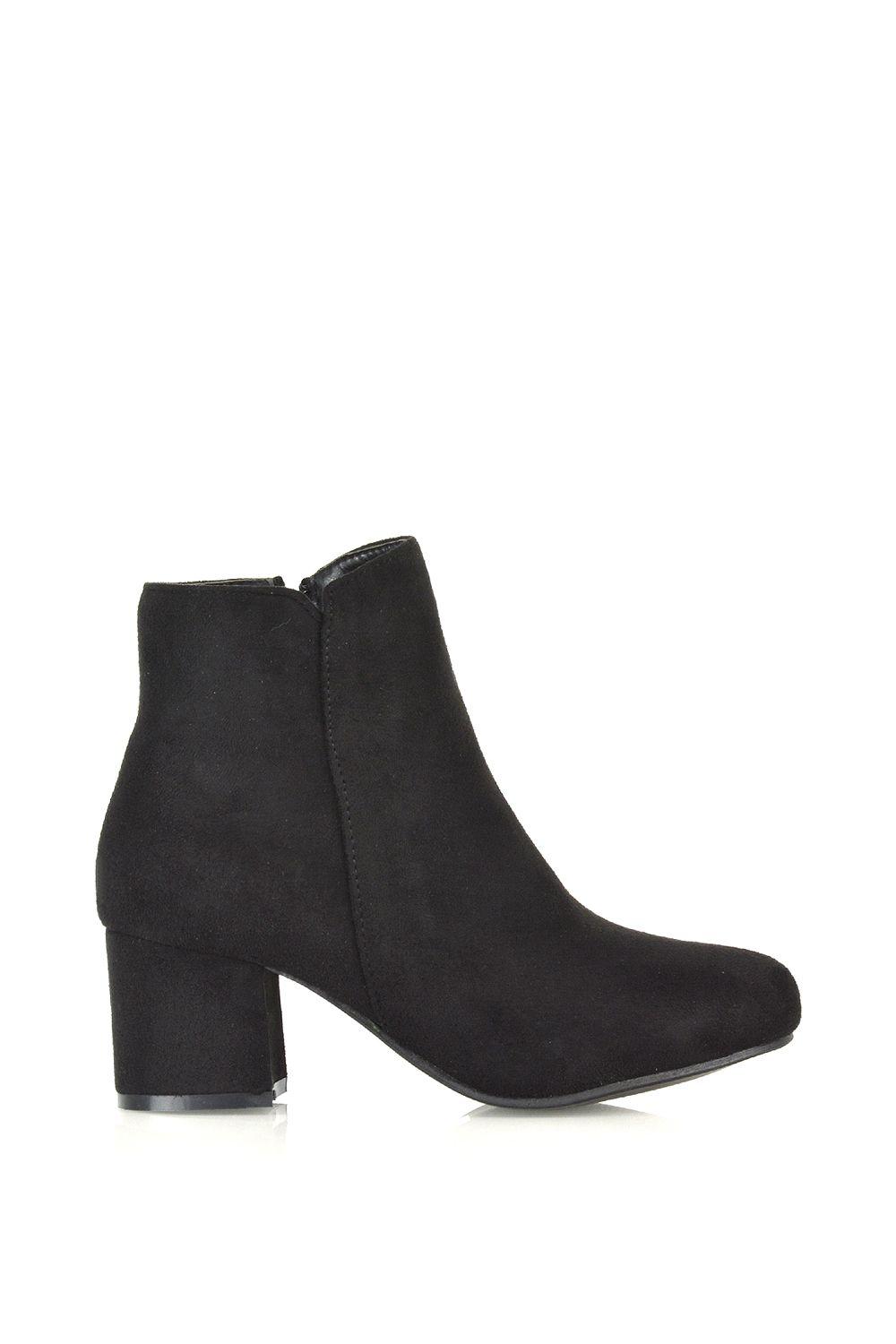'Saffy' Mid Block Heel Zip Up Ankle Boots by XY LONDON