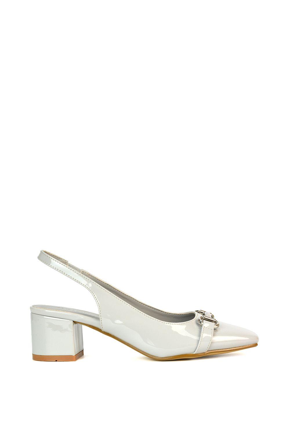 'Selena' Slingback Mid Heels With Square Toe by XY LONDON