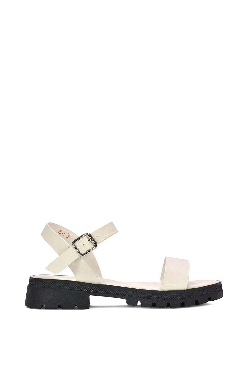 'Sorella' Low Heel Chunky Sandals With Ankle Strap by XY LONDON
