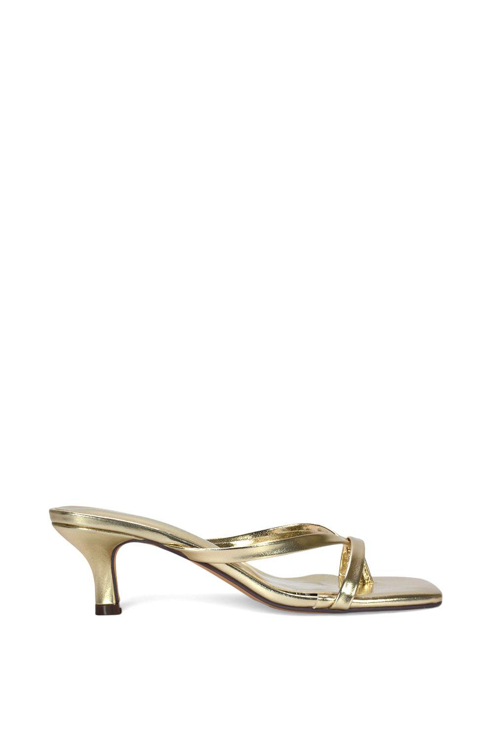 'Tiana' Kitten Heel Sandal Mules With Toe Post by XY LONDON