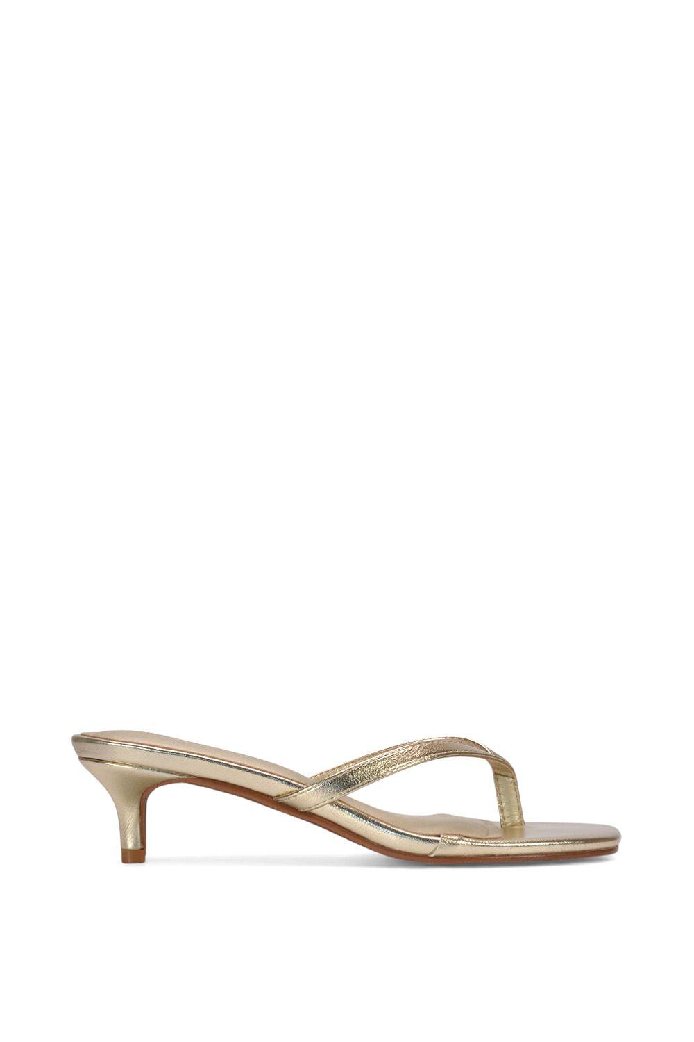 'Violet' Slip On Flip Flop Kitten Heel Mule Heeled Sandals by XY LONDON